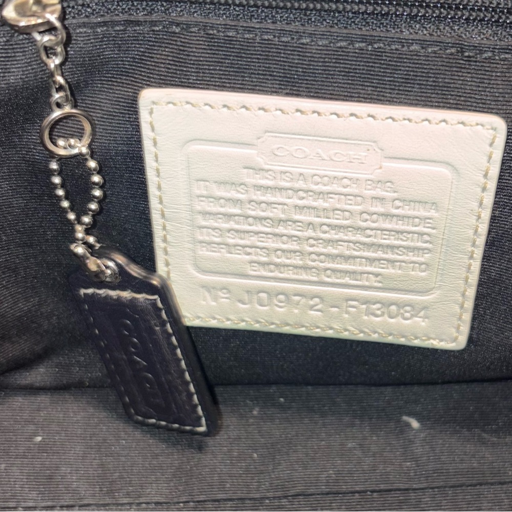 Coach Hampton Braided Leather Satchel F13084 Cream & Black - Picture 3 of 16